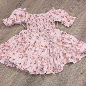 Floral Pink Kids Dress Size 2t